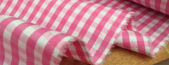 checked pink cotton shirting fabric
