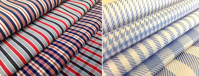 different coloured striped shirt fabrics