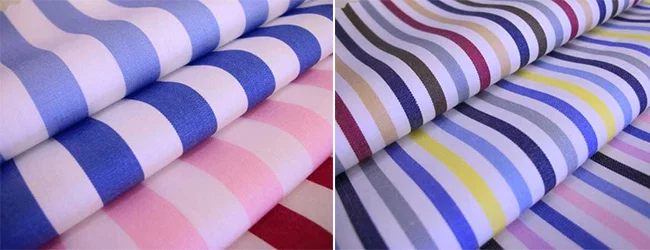 thick striped coloured cotton shirt fabric