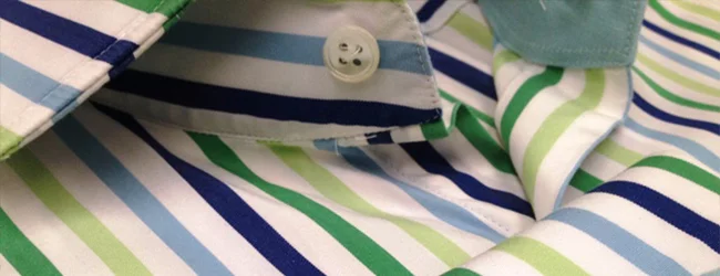 green striped shirting fabric