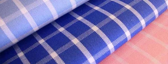 light blue and dark blue check pinpoint fabrics