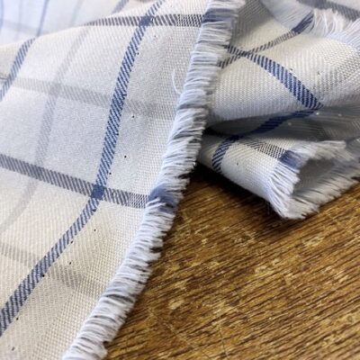 Fife 25 blue brushed cotton check fabric