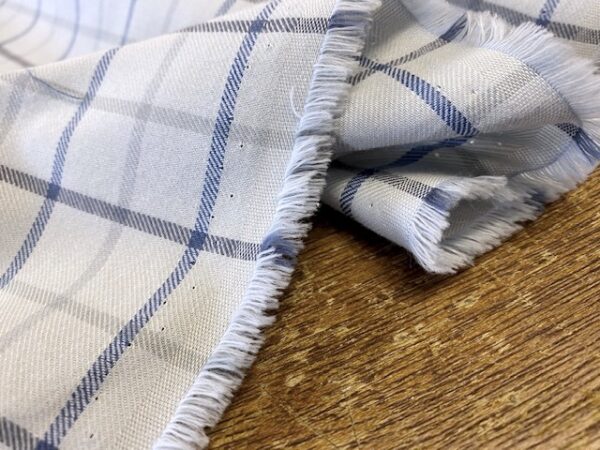 Fife 25 blue brushed cotton check fabric