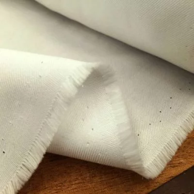Fife plain cream brushed cotton fabric