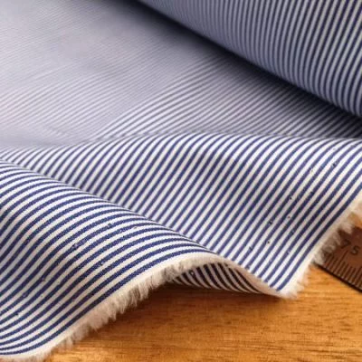 King CC Navy Striped Fabric