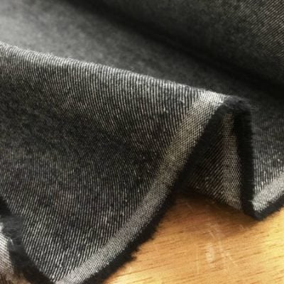 Sterling plain graphite brushed cotton fabric