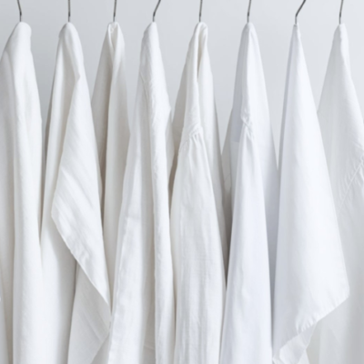 Empire plain white heavy poplin