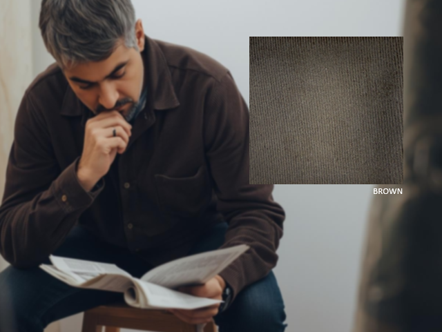 Haworth brown babycord fabric