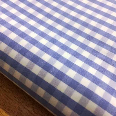 King AQ blue check fabric