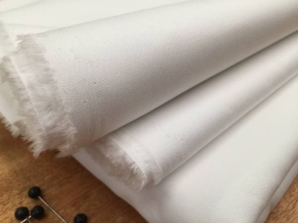 Pinpoint classic white solid fabric