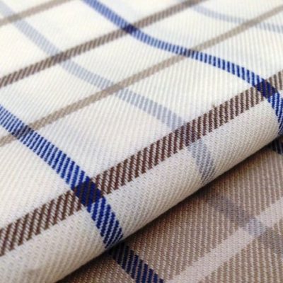 Fife 20 brown brushed cotton check fabric