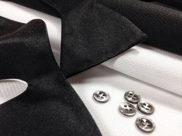 Marcella plain black pique fabric
