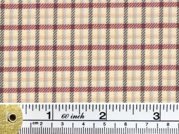 Fife 50 burgundy brushed cotton check fabric