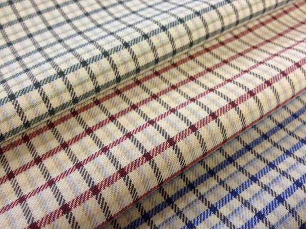 Fife 50 blue brushed cotton check fabric