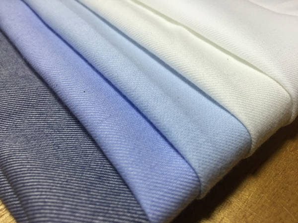 Fife plain azure brushed cotton fabric