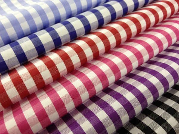 King AQ purple check fabric