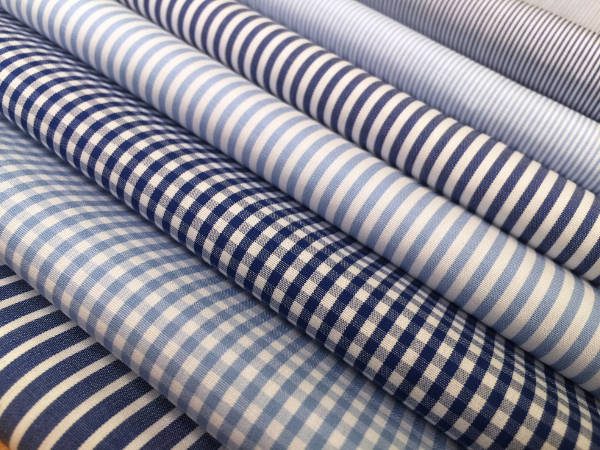 Windsor 2/140’s HH Sky checked fabric