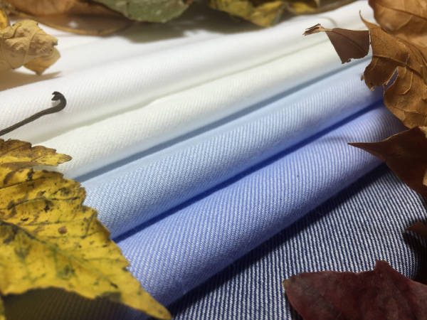 Fife plain azure brushed cotton fabric