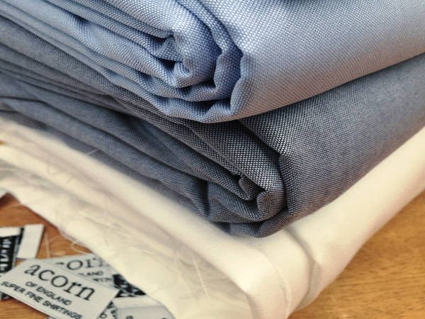 Oxford plain navy solid fabric
