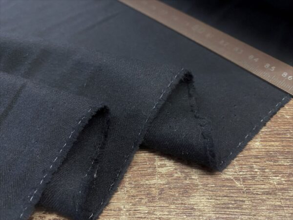 Sterling plain black brushed cotton fabric