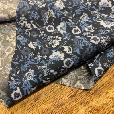 Hampton 406 blue printed fabric
