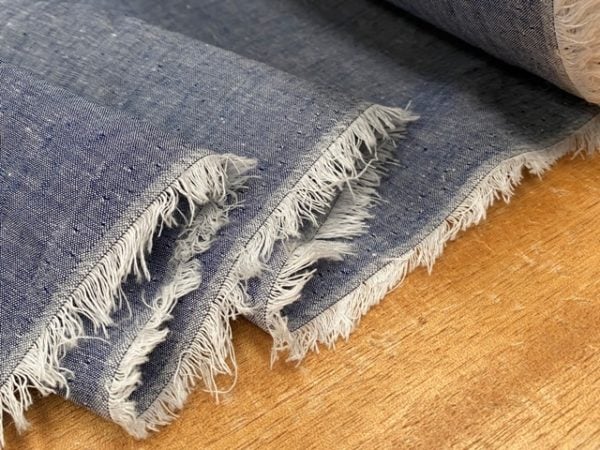 Aruba Denim Blue Cotton & Linen Fabric