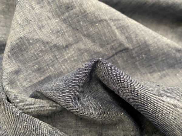 Aruba Denim Blue Cotton & Linen Fabric