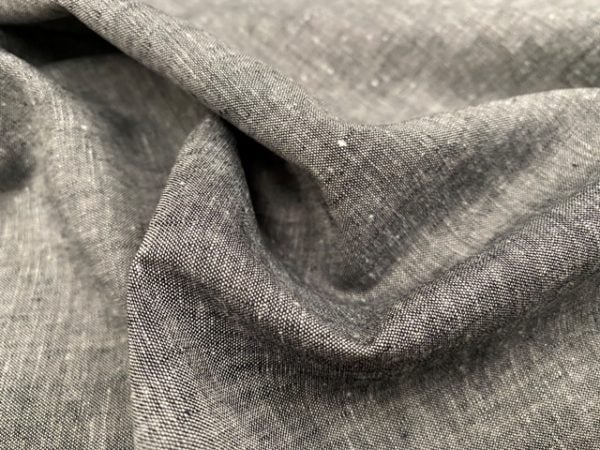 Aruba Plain Graphite Cotton & Linen Fabric
