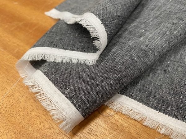 Aruba Plain Graphite Cotton & Linen Fabric