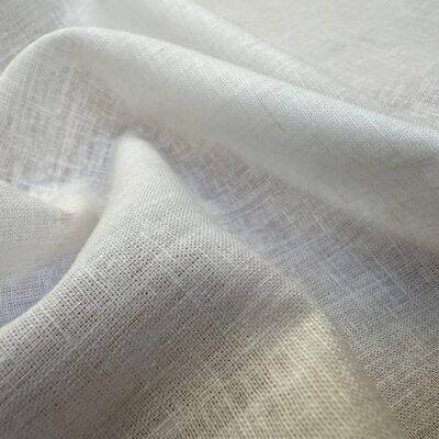 Aruba White Cotton & Linen Fabric
