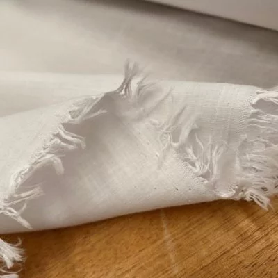 Aruba Plain White Cotton & Linen Fabric