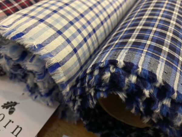 Sport Pinpoint 60 Blue checked fabric