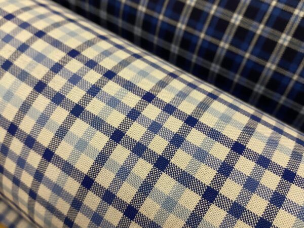 Sport Pinpoint 50 Blue checked fabric