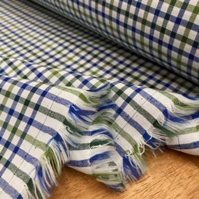 Sport Pinpoint 50 Green checked fabric