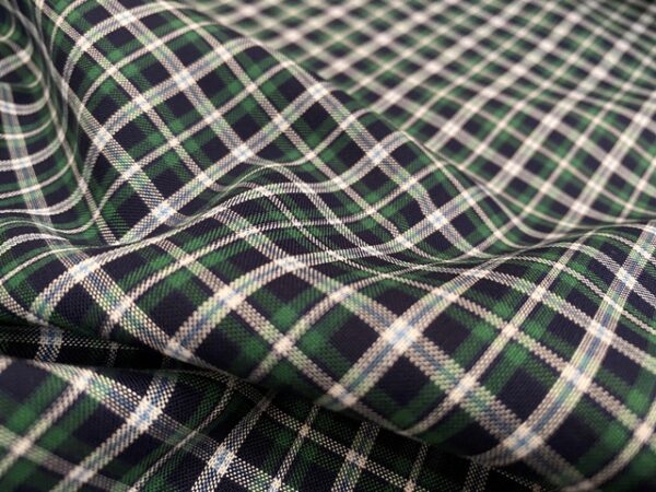 Sport Pinpoint 60 Green checked fabric