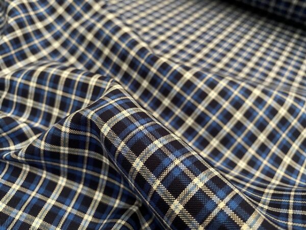 Sport Pinpoint 60 Blue checked fabric