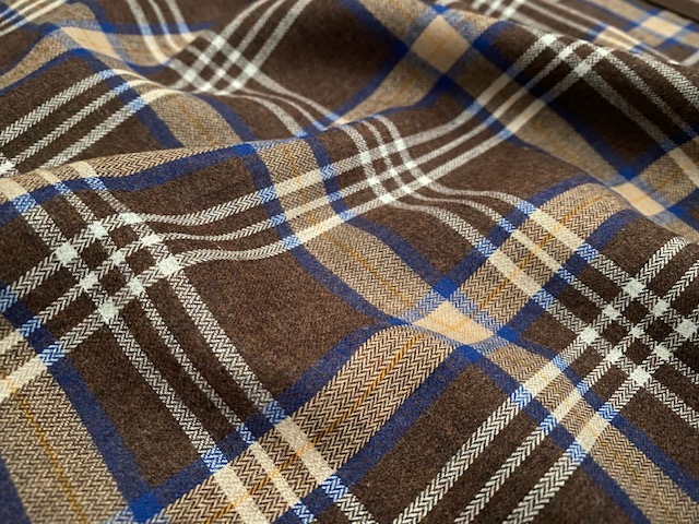 Fife 16 Brown checked fabric | Buy Online | Acorn Fabrics UK