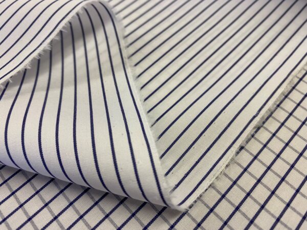 Windermere 2/120’s CR navy check fabric