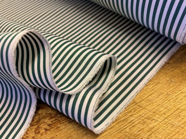Windermere 2/120’s HC green Striped Fabric