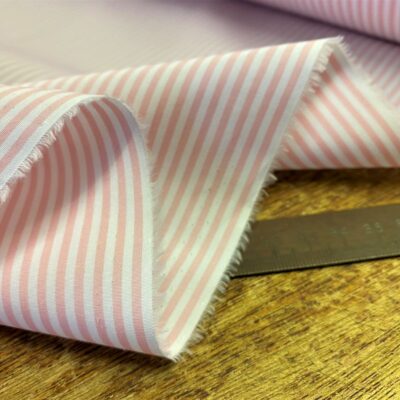Windermere 2/120’s HC pink Striped Fabric