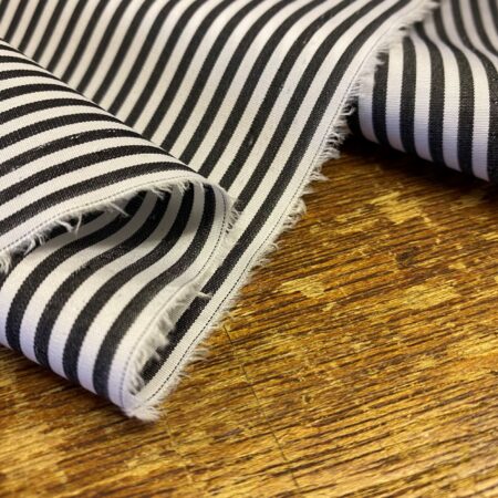 Windermere 2/120’s HC black Striped Fabric
