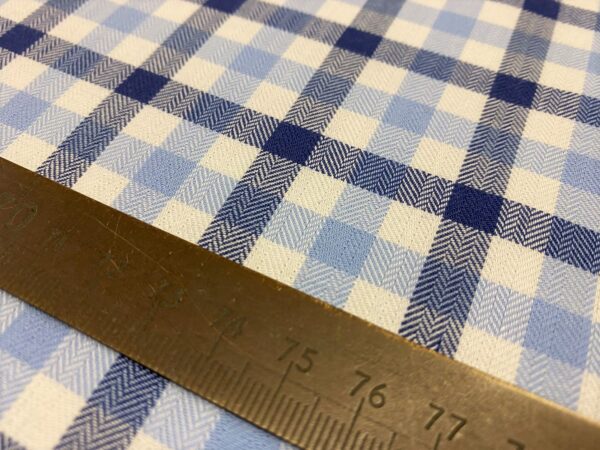 Fife 95 Blue Brushed Cotton Check Fabric
