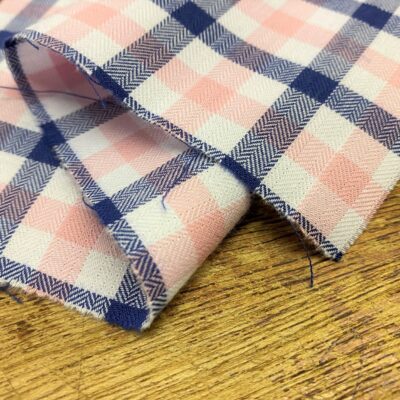 Fife 95 Pink Brushed Cotton Check Fabric