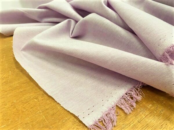 Chambray plain lilac panama weave fabric