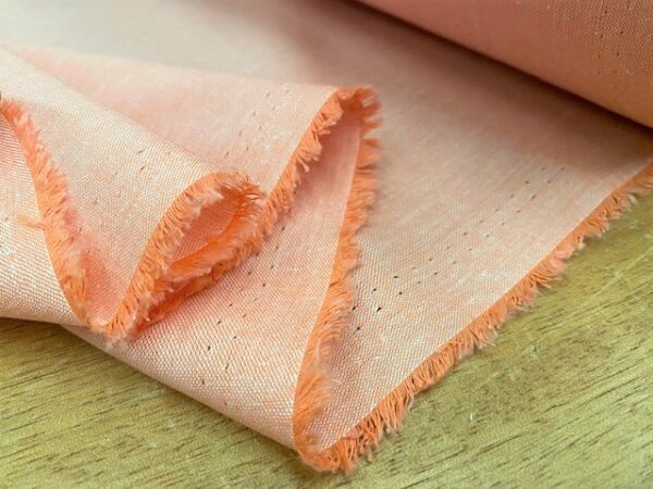 Chambray plain orange panama weave fabric