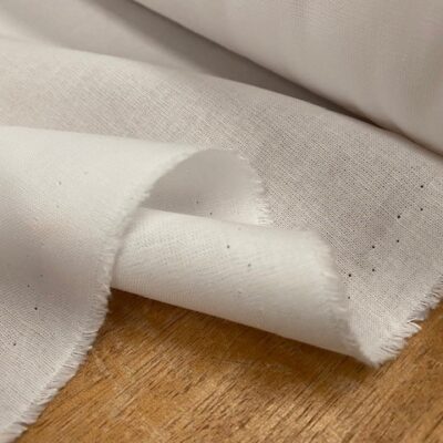 Chambray plain white panama weave fabric