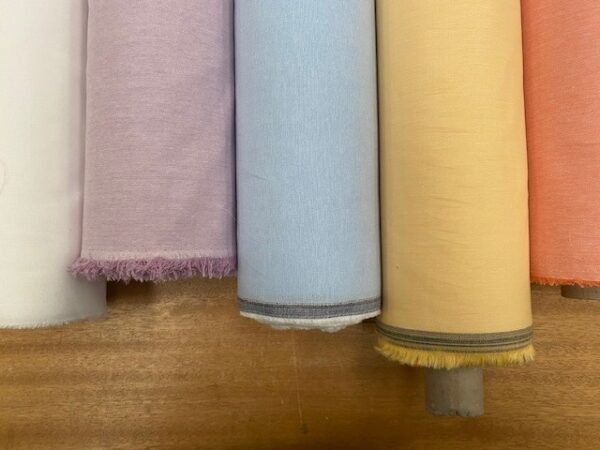 Chambray plain yellow panama weave fabric