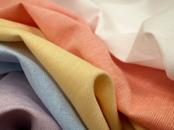 Chambray orange panama fabric