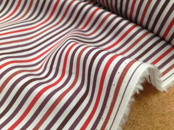 King NJ Red Striped Fabric