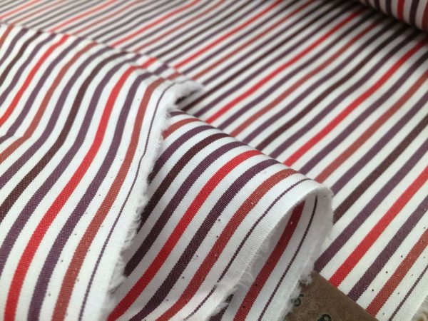 King NJ Red Striped Fabric